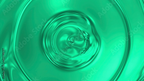 Moving circular waves on surface of liquid. Design. Abnormal movement of circles on surface of 3d liquid. Rewinding of moving waves on surface of liquid