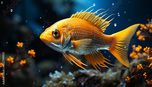 Vibrant underwater seascape showcases the natural beauty of aquatic animals generated by AI
