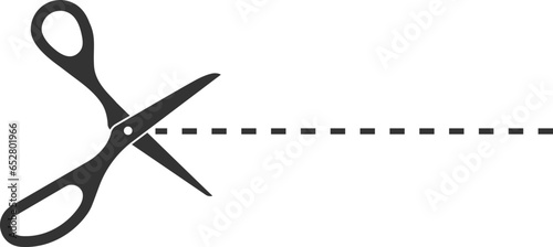 Scissor icon. Scissors cut vector design element or logo template. Black and white silhouette isolated.