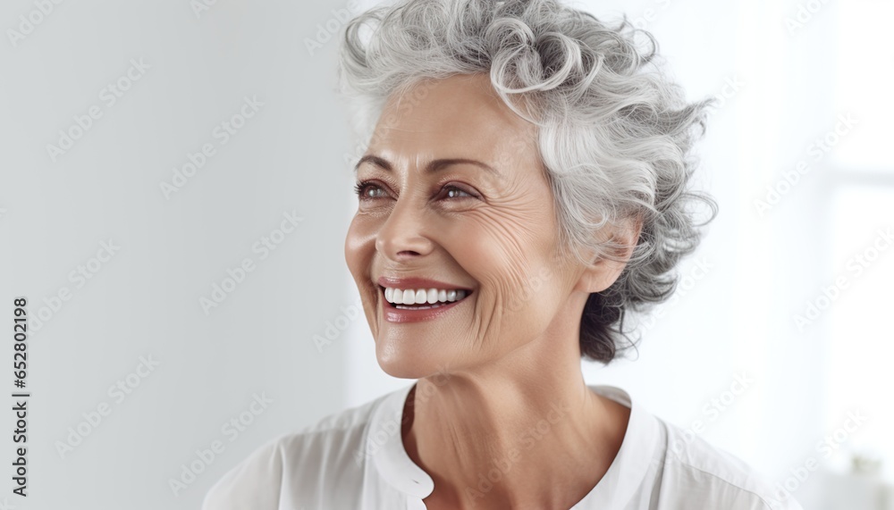 Beautiful, gorgeous 50s mid age beautiful elderly senior model woman laughing and smiling. Close up portrait. Healthy face skin care beauty. Beautiful, gorgeous 50s mid age beautiful elderly senior model woman laughing and smiling. Close up portrait. Healthy face skin care beauty.