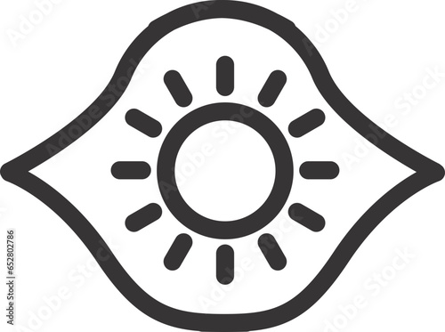 eye icon with round cornea 