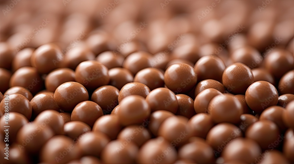 Close up shot of chocolate ball texture background. Generative AI Close up shot of chocolate ball texture background. Generative AI