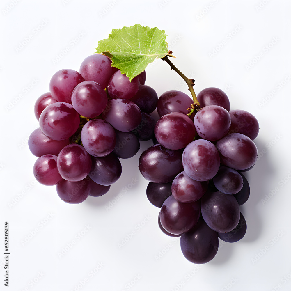 2 grapes isolated in white background