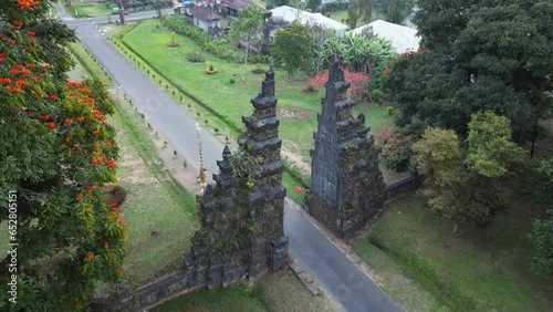 Aerial shot of Handara Gate in Bali island, Indonesia photo