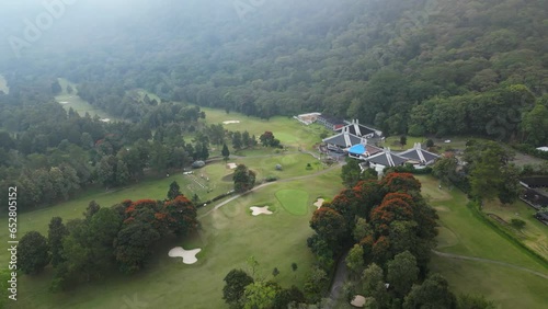 Aerial view of Handara Golf Course in Bali island, Indonesia photo