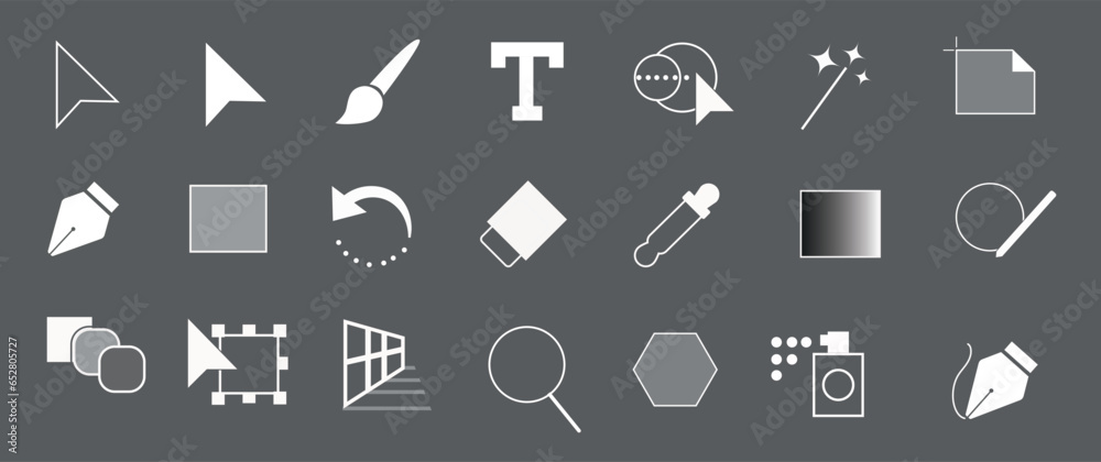 A set of tools for creating illustrations. A set of tools for creating illustrations.