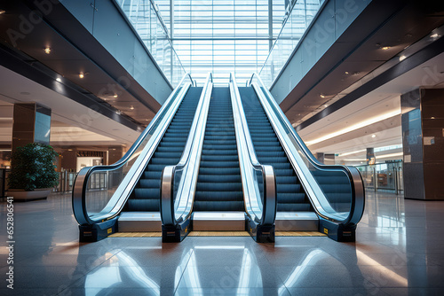 AI-guided escalators in travel destinations like hotels, shopping centers, concert halls, and theaters feature a wide variety of interior designs tailored to specific themes.