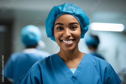 Female surgeon smiling 