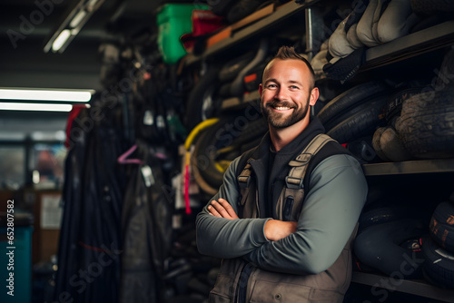Garage owner smiling at the camera