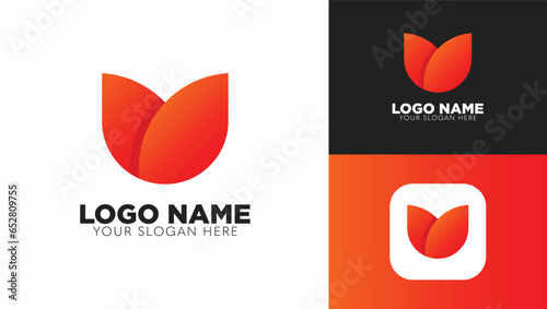 Colorful rose logo flower gradient modern color