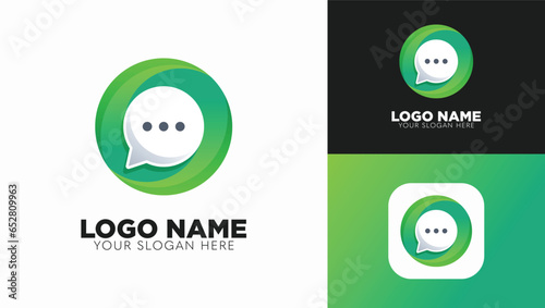 Modern Gradient chat Logo Design template, messenger logo Design template