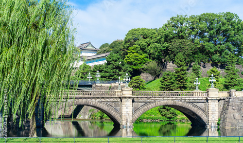 皇居 正門石橋と伏見櫓（Tokyo, Japan. Imperial Palace, Main Gate Stone Bridge and Fushimi Yagura） photo