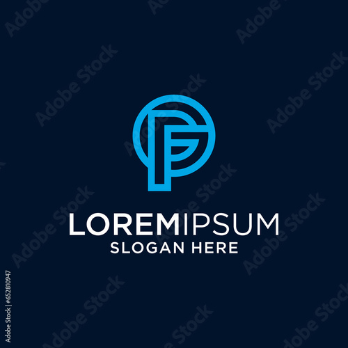 letter pg abstract design logo
