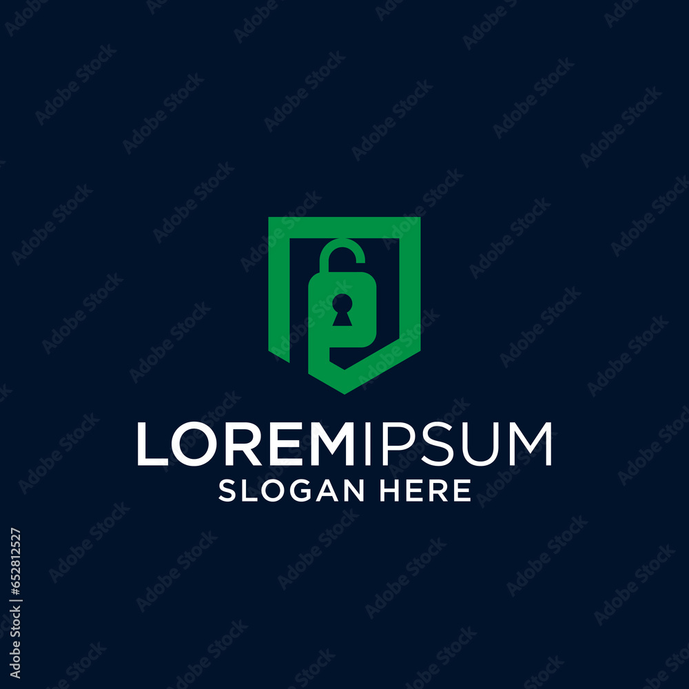 letter p with secure element vector design letter p with secure element vector design