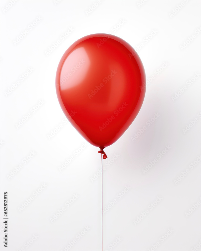 Red balloon on a white background in minimalist style Red balloon on a white background in minimalist style