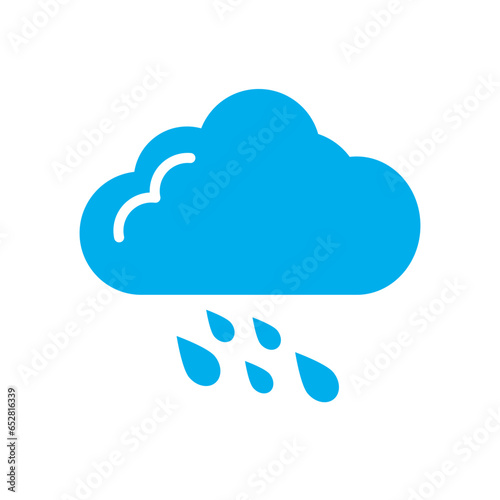 Cloud with rain drops icon, cloud rain icon vector, rain icon in trendy flat style isolated on white background.