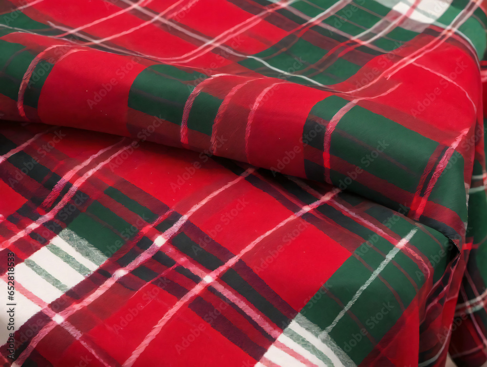 A Red And Green Plaid Fabric A Red And Green Plaid Fabric