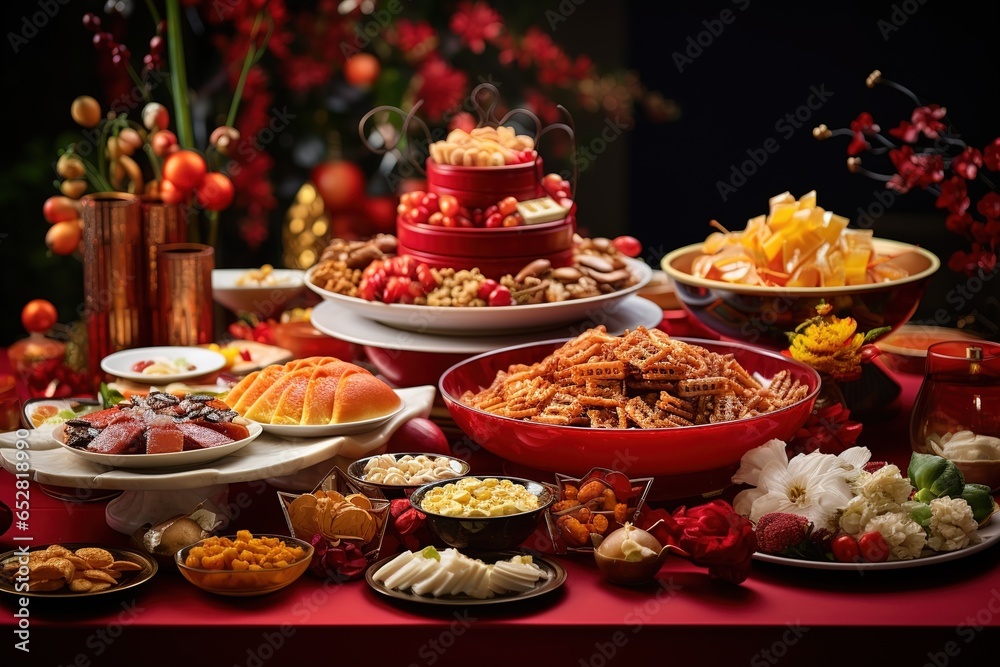 Festive New Year's table in China