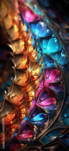 Fractal Colorful Glass. Abstract Composit. Glowing.