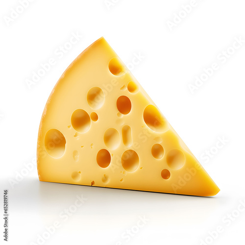 A piece of cheese on a white background.
