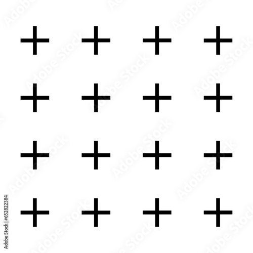 Cross or plus sign seamless pattern on white background.