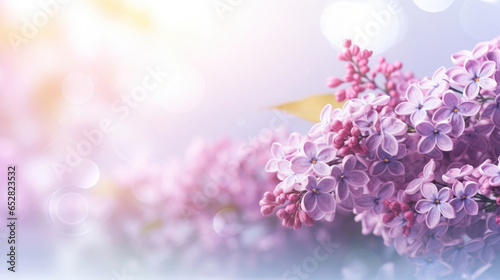 Lilac flower on a soft pink background © tashechka