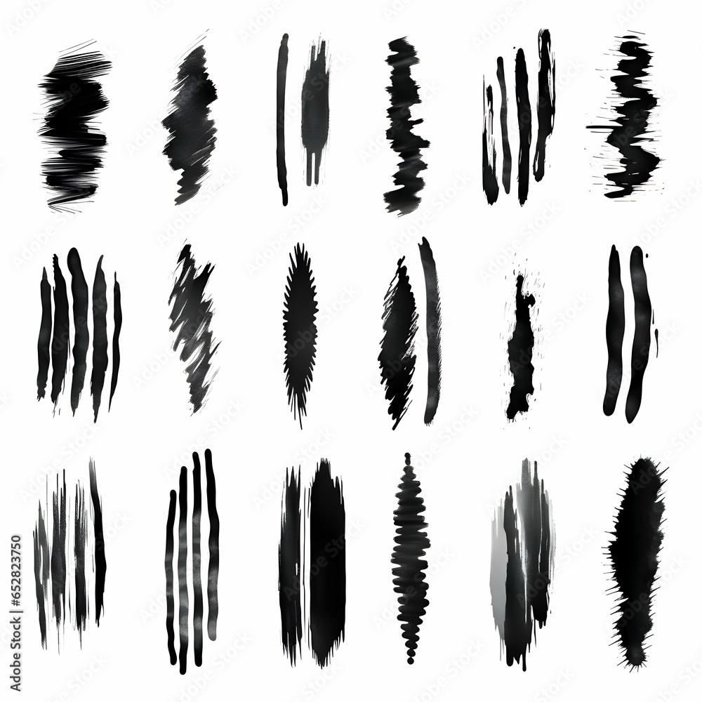 Large set of black paint felttip pen strokes brushes. High-resolution Large set of black paint felttip pen strokes brushes. High-resolution