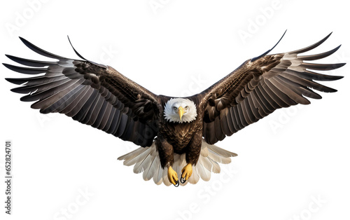 Beautiful Bald Eagle Bird Isolated on Transparent Background PNG. Generative AI