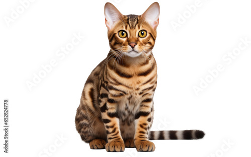 Bengal Cat Isolated on Transparent Background PNG. Generative AI