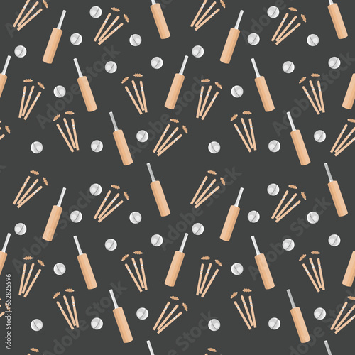 Seamless Cricket Theme Pattern Background.