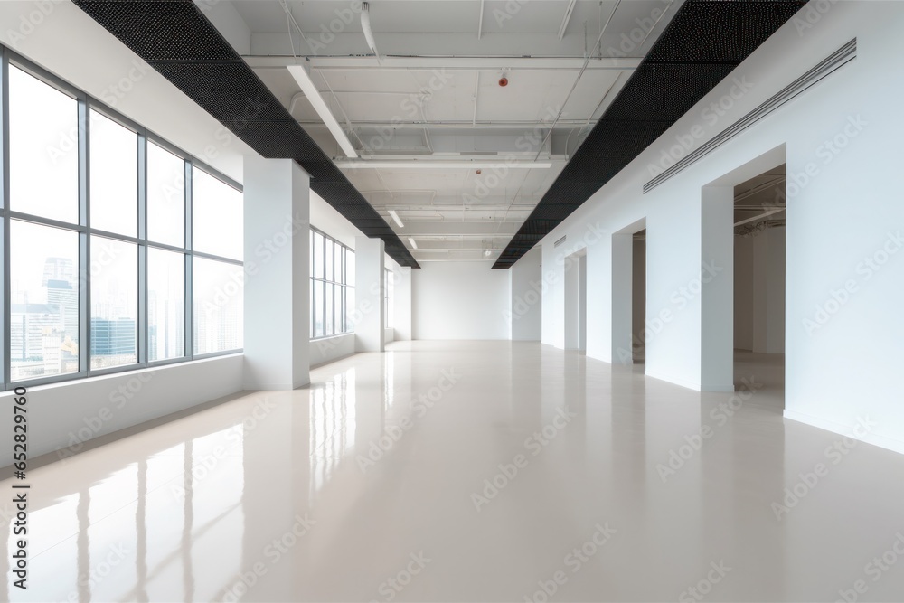 empty white office hall interior empty white office hall interior