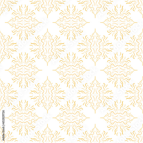 Delicate gold pattern in oriental style, seamless arabesques.