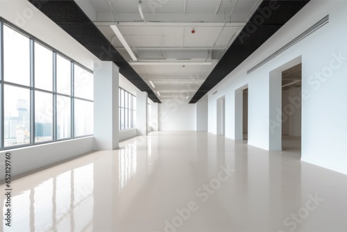 empty white office hall interior