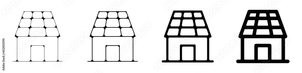 picto logo icones et symbole ecologie recyclage energie verte panneau solaire maison - obrazy, fototapety, plakaty 