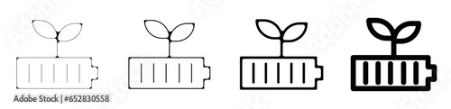 Pictogramme signe et symbole nature écologie et énergie verte batterie écologique 