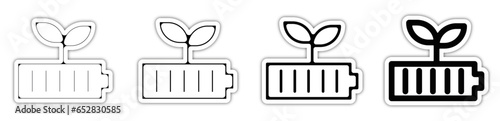 Pictogramme signe et symbole nature écologie et énergie verte batterie écologique 