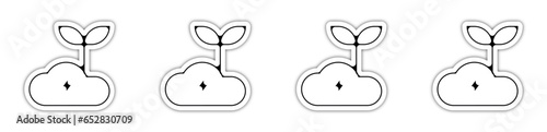 Pictogramme icone et symbole nuage et plan climat