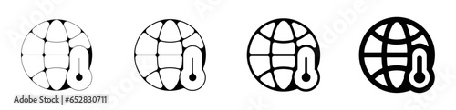température Planète terre globe monde coeur label protection pictogramme signe et symbole logo label