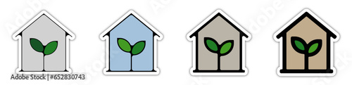 picto logo icones et symbole ecologie maison verte consommation energie renouvelable