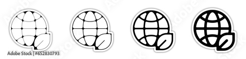 Icone bouton pictogramme et symbole planete terre climat
