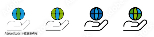 Pictogramme icone et symbole plant et main plantation