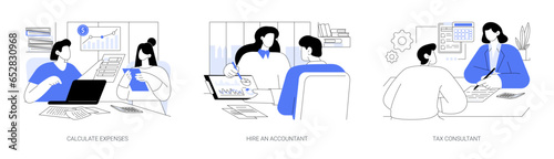 Small business finance management isolated cartoon vector illustrations se