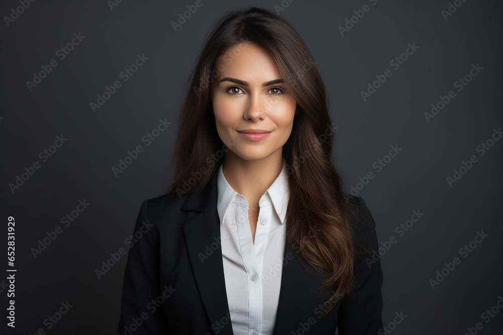 Portrait of beautiful confident woman in business blazer made with generative AI Portrait of beautiful confident woman in business blazer made with generative AI