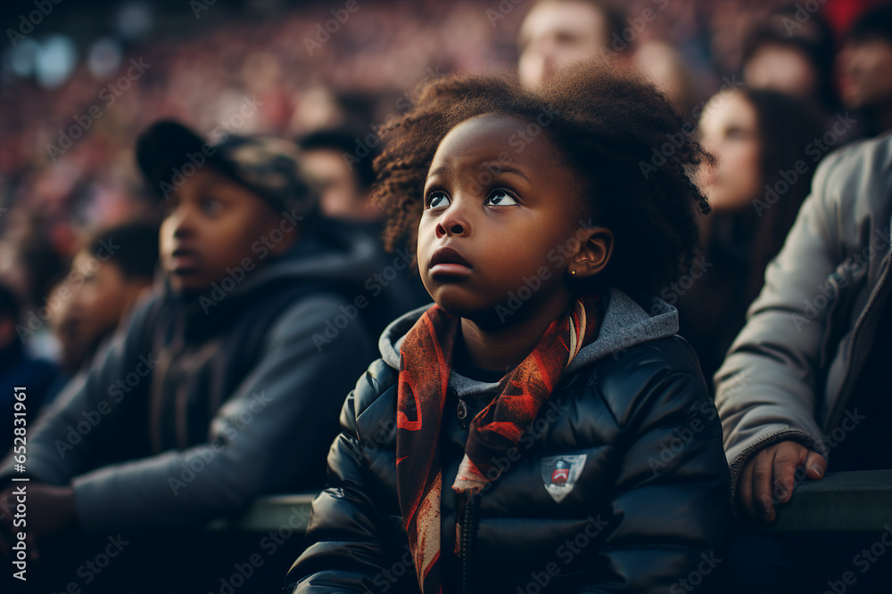 Generative Ai picture of various fans are cheering in sports stadium Generative Ai picture of various fans are cheering in sports stadium