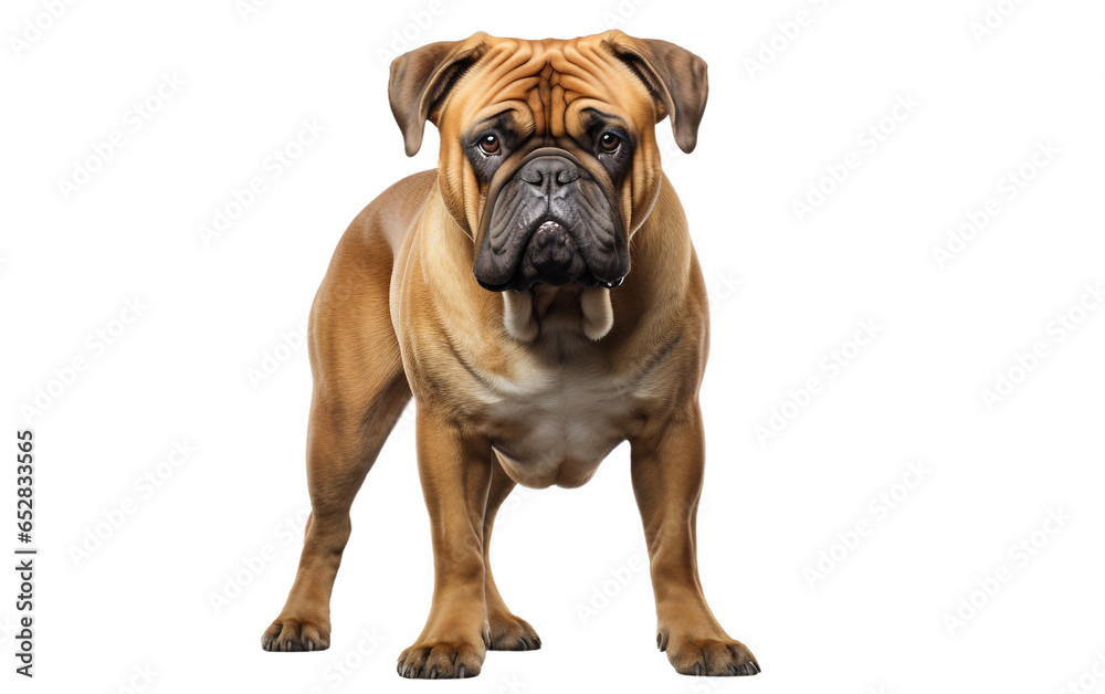Bull Dog in Action Mode Isolated on Transparent Background PNG. Generative AI