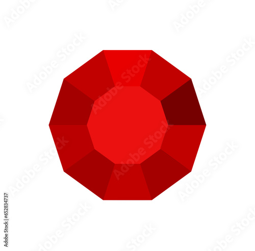 Vector illustration of a red diamond gem