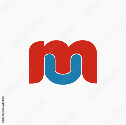 Vector of mu typography lettering icon