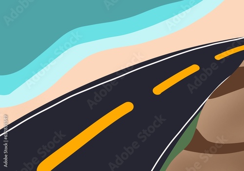 sunshine, clouds, lane, roadside, cloud, season, wallpaper, ocean, water, mountains, black, graphic, empty, sign, outdoors, blue, transportation, traffic, direction, trip, path, sketch, tropical, beac