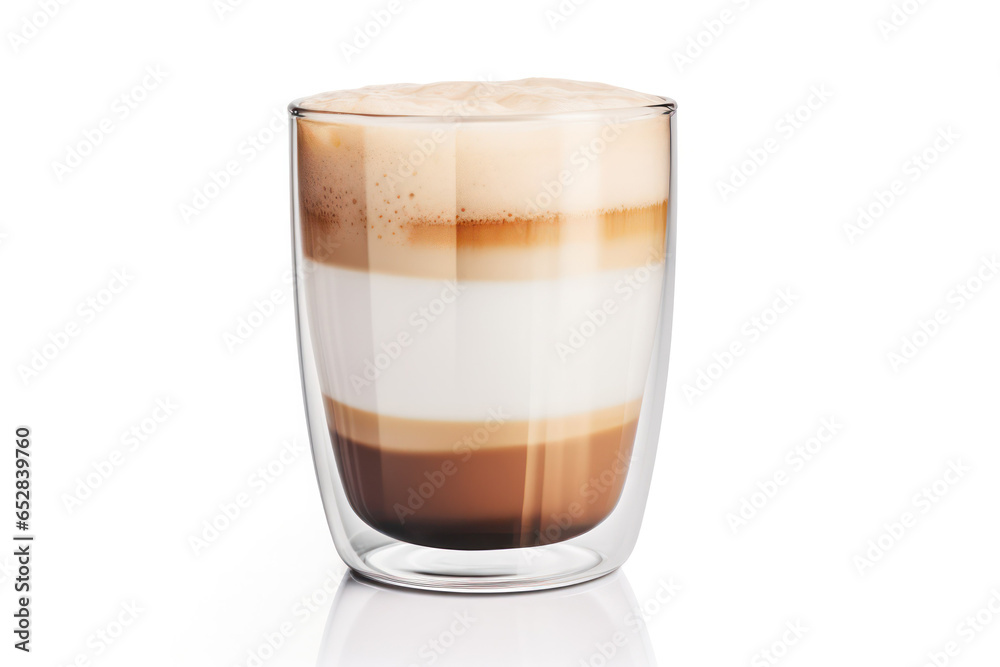Caffeine Clarity: Clear Glass Latte Coffee Cup, Perfectly Displaying the Delightful Layers Within