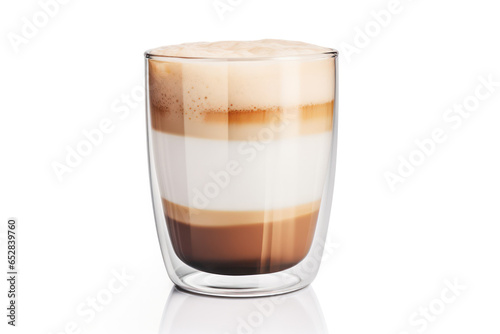 Caffeine Clarity: Clear Glass Latte Coffee Cup, Perfectly Displaying the Delightful Layers Within
